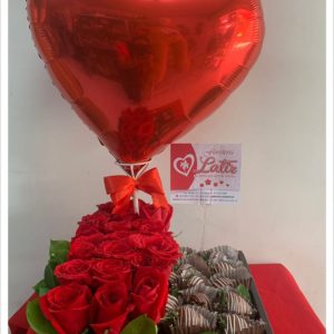 Sembrado en Rosas Y fresas con Chocolates